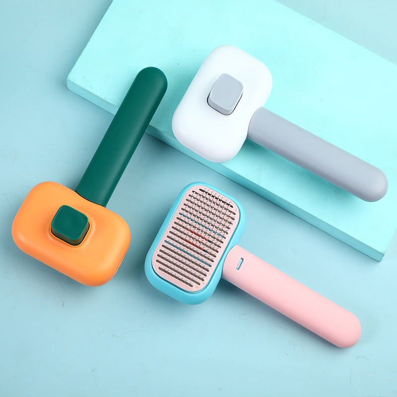 FurClean Smart Pet Brush – Easy Hair Remover & Massage Comb for Dogs & Cats (Tangle-Free, Stainless Steel Grooming Tool)