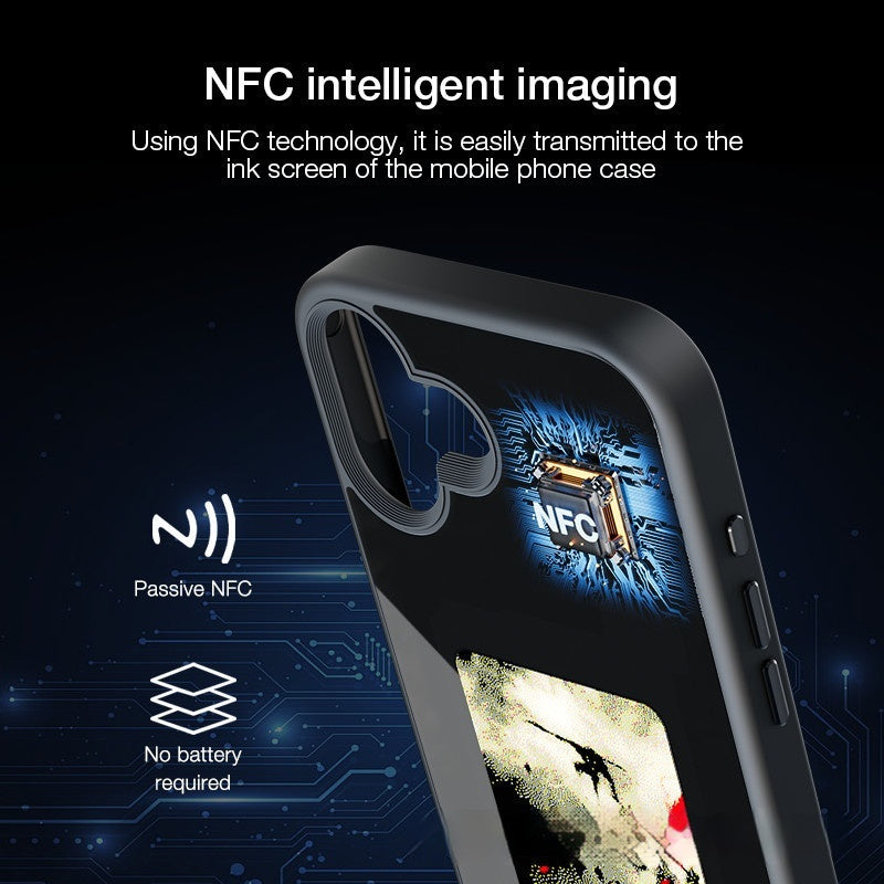 DIY Four-color Ai E-ink Screen NFC Projection Screen Phone Case Glass