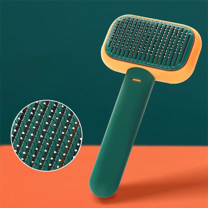 FurClean Smart Pet Brush – Easy Hair Remover & Massage Comb for Dogs & Cats (Tangle-Free, Stainless Steel Grooming Tool)