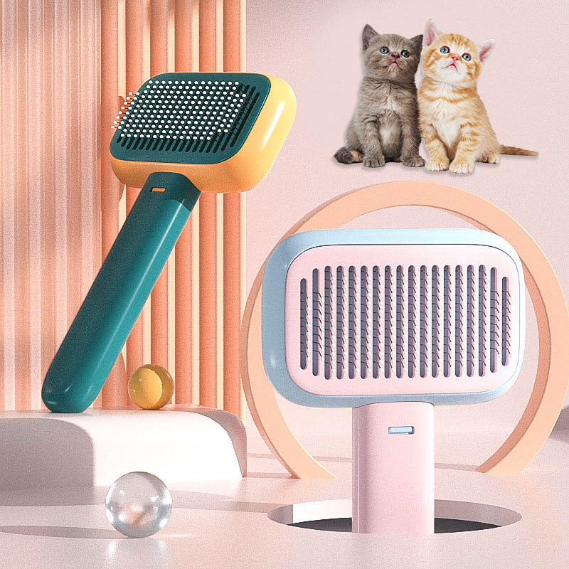 FurClean Smart Pet Brush – Easy Hair Remover & Massage Comb for Dogs & Cats (Tangle-Free, Stainless Steel Grooming Tool)