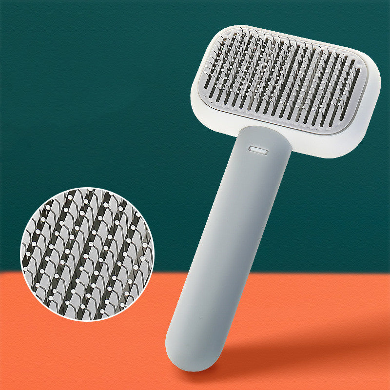 FurClean Smart Pet Brush – Easy Hair Remover & Massage Comb for Dogs & Cats (Tangle-Free, Stainless Steel Grooming Tool)