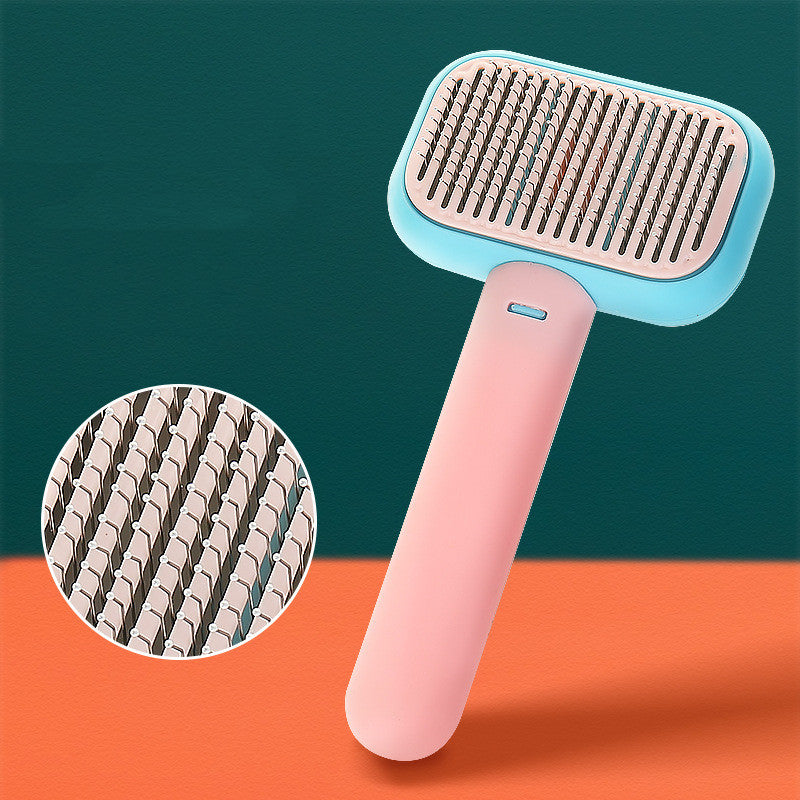 FurClean Smart Pet Brush – Easy Hair Remover & Massage Comb for Dogs & Cats (Tangle-Free, Stainless Steel Grooming Tool)
